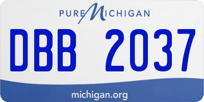 MI license plate DBB2037