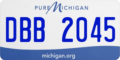 MI license plate DBB2045