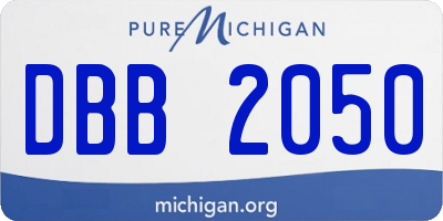 MI license plate DBB2050
