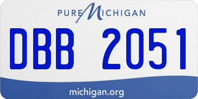 MI license plate DBB2051