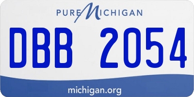 MI license plate DBB2054