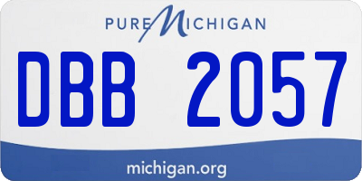 MI license plate DBB2057