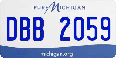 MI license plate DBB2059