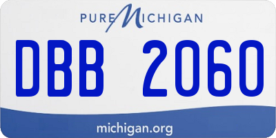MI license plate DBB2060