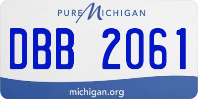 MI license plate DBB2061