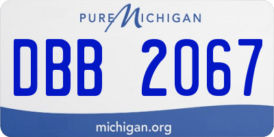 MI license plate DBB2067
