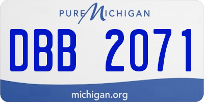 MI license plate DBB2071