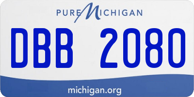 MI license plate DBB2080