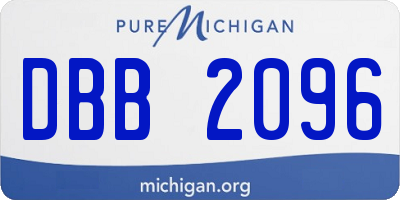 MI license plate DBB2096