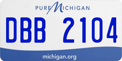 MI license plate DBB2104