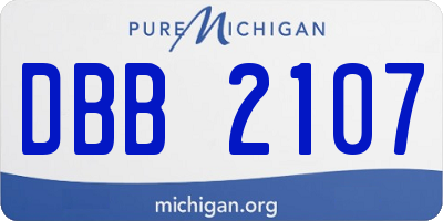 MI license plate DBB2107