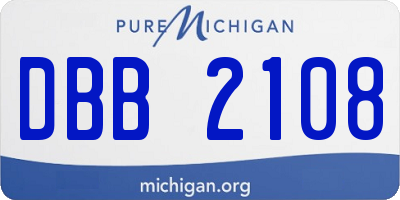 MI license plate DBB2108