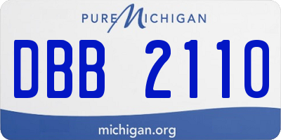MI license plate DBB2110