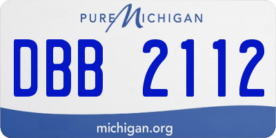 MI license plate DBB2112