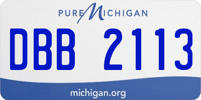 MI license plate DBB2113