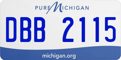 MI license plate DBB2115