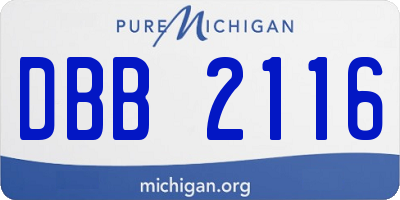 MI license plate DBB2116