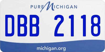 MI license plate DBB2118