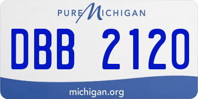 MI license plate DBB2120