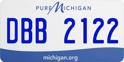 MI license plate DBB2122
