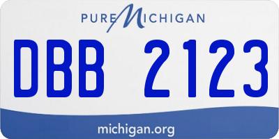 MI license plate DBB2123