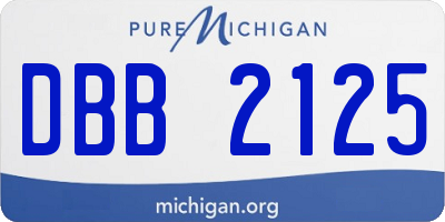 MI license plate DBB2125