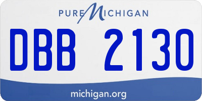 MI license plate DBB2130