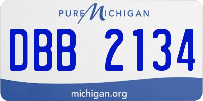 MI license plate DBB2134