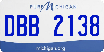 MI license plate DBB2138