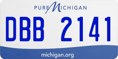 MI license plate DBB2141