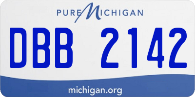 MI license plate DBB2142