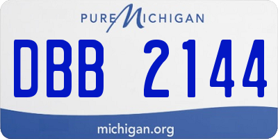 MI license plate DBB2144