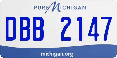 MI license plate DBB2147