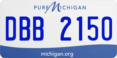 MI license plate DBB2150