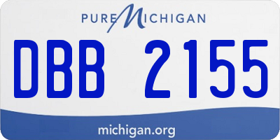 MI license plate DBB2155