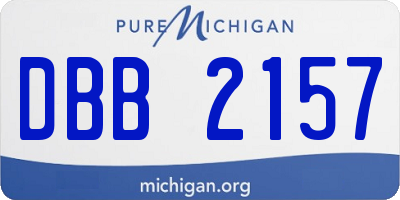 MI license plate DBB2157