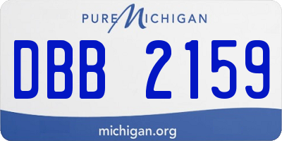 MI license plate DBB2159