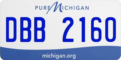 MI license plate DBB2160