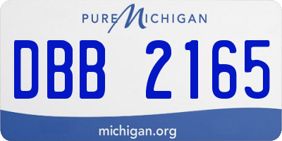 MI license plate DBB2165