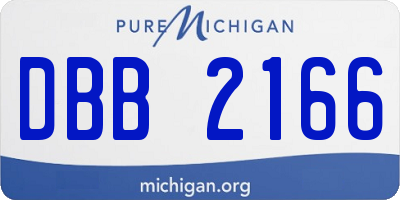 MI license plate DBB2166