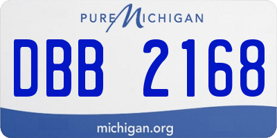 MI license plate DBB2168