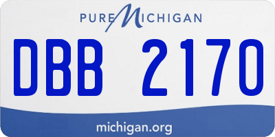 MI license plate DBB2170