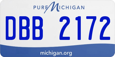 MI license plate DBB2172