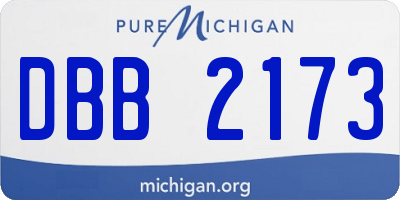 MI license plate DBB2173