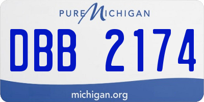 MI license plate DBB2174
