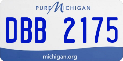 MI license plate DBB2175