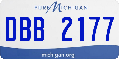MI license plate DBB2177