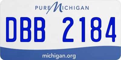 MI license plate DBB2184