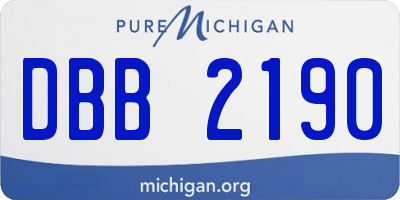 MI license plate DBB2190