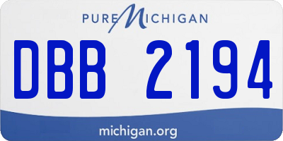 MI license plate DBB2194